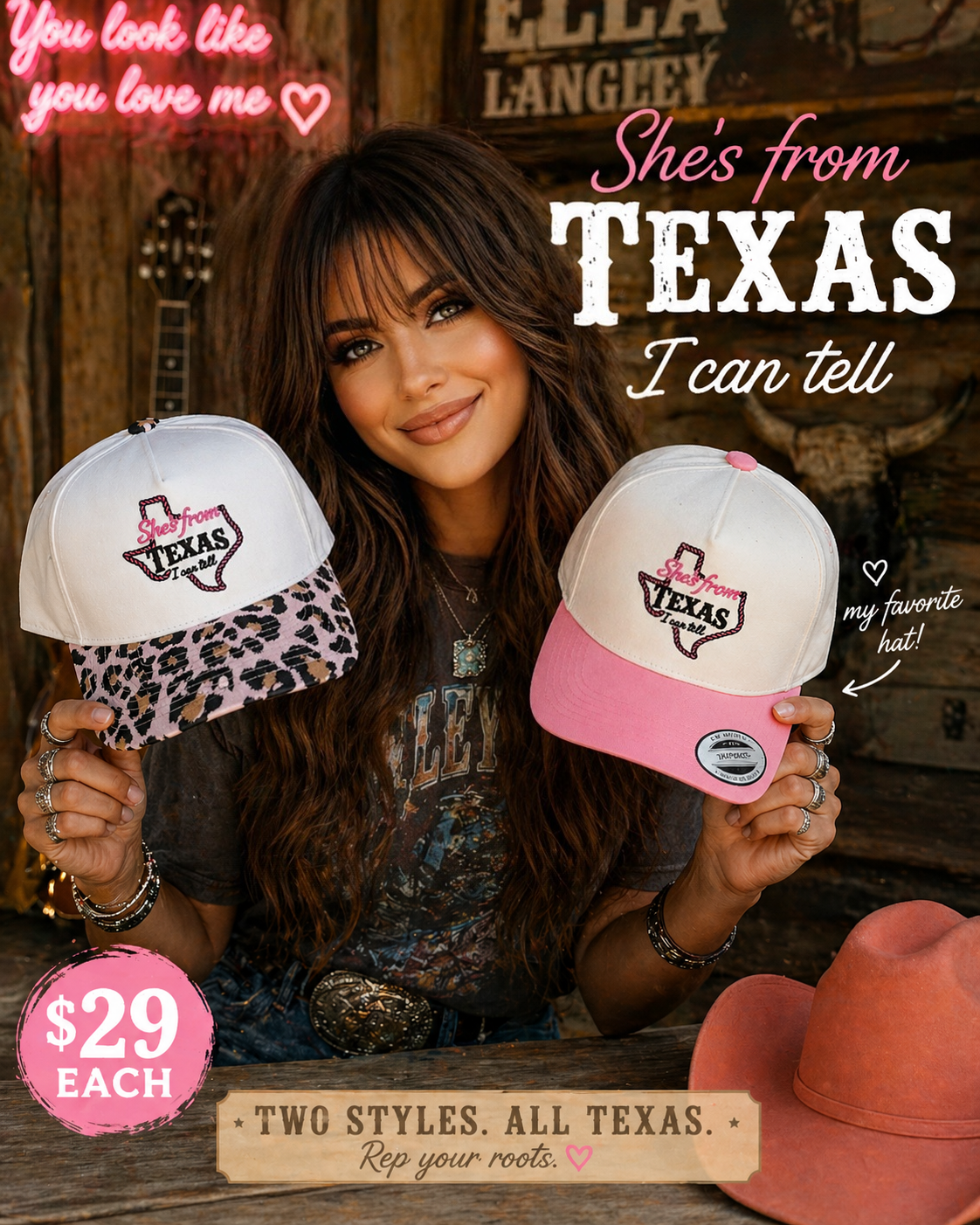 She’s from Texas hats